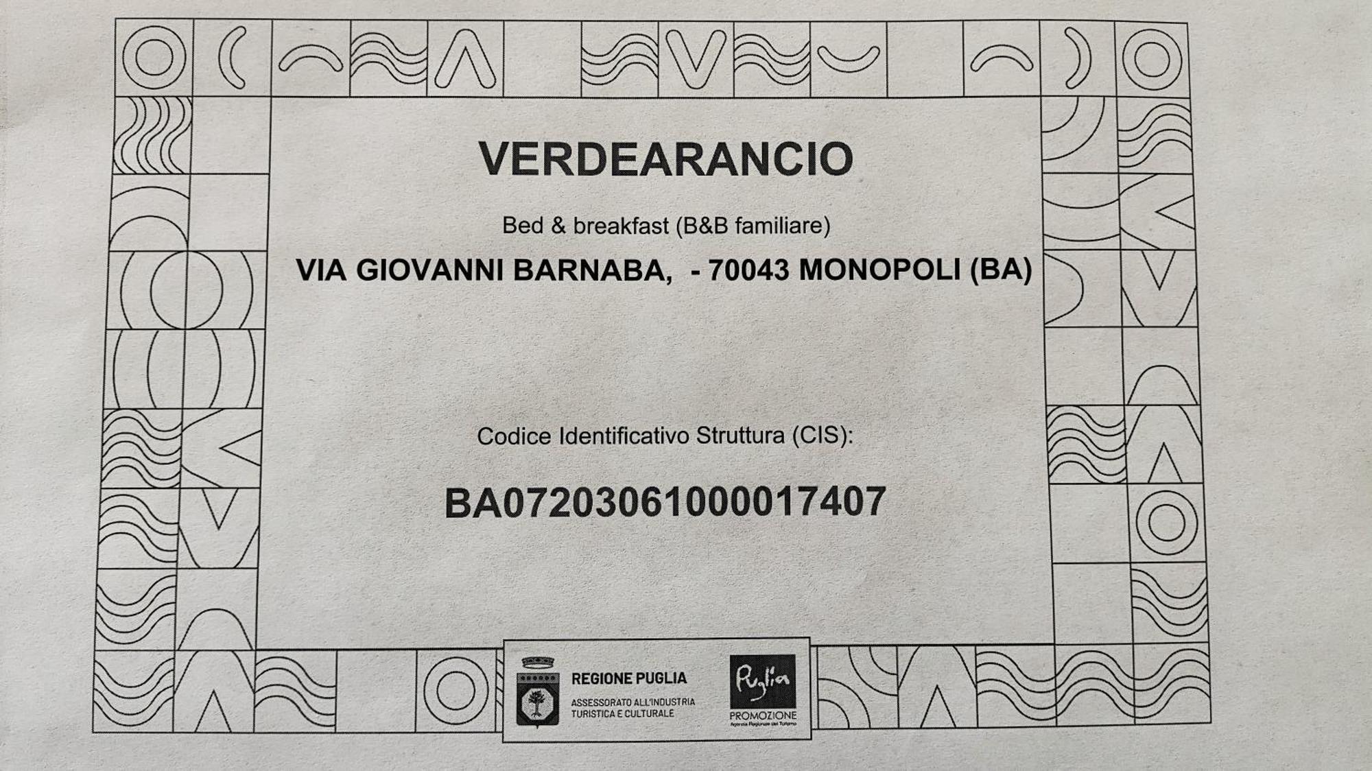 B&B Verdearancio Монополи Экстерьер фото